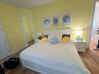 Pink king bedroom inside our Perdido Key home